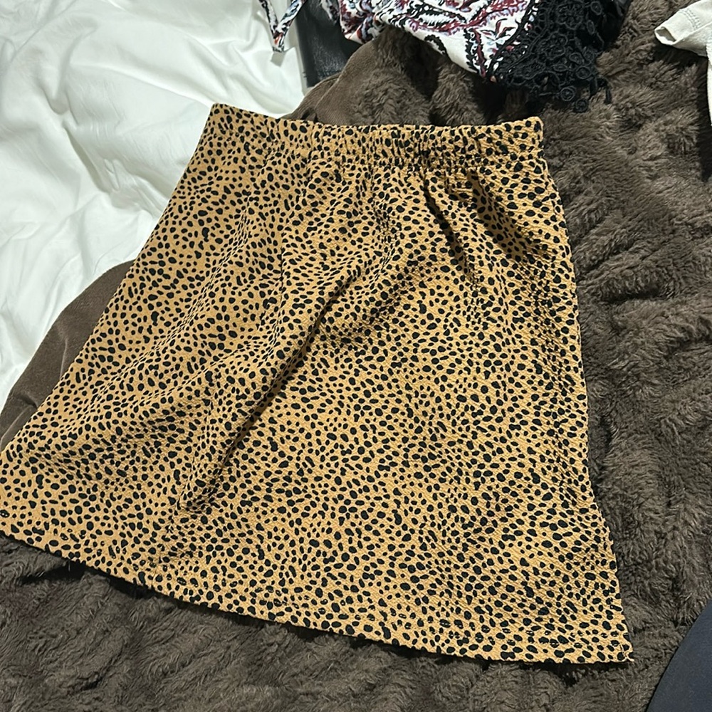 Cheetah print mini skirt